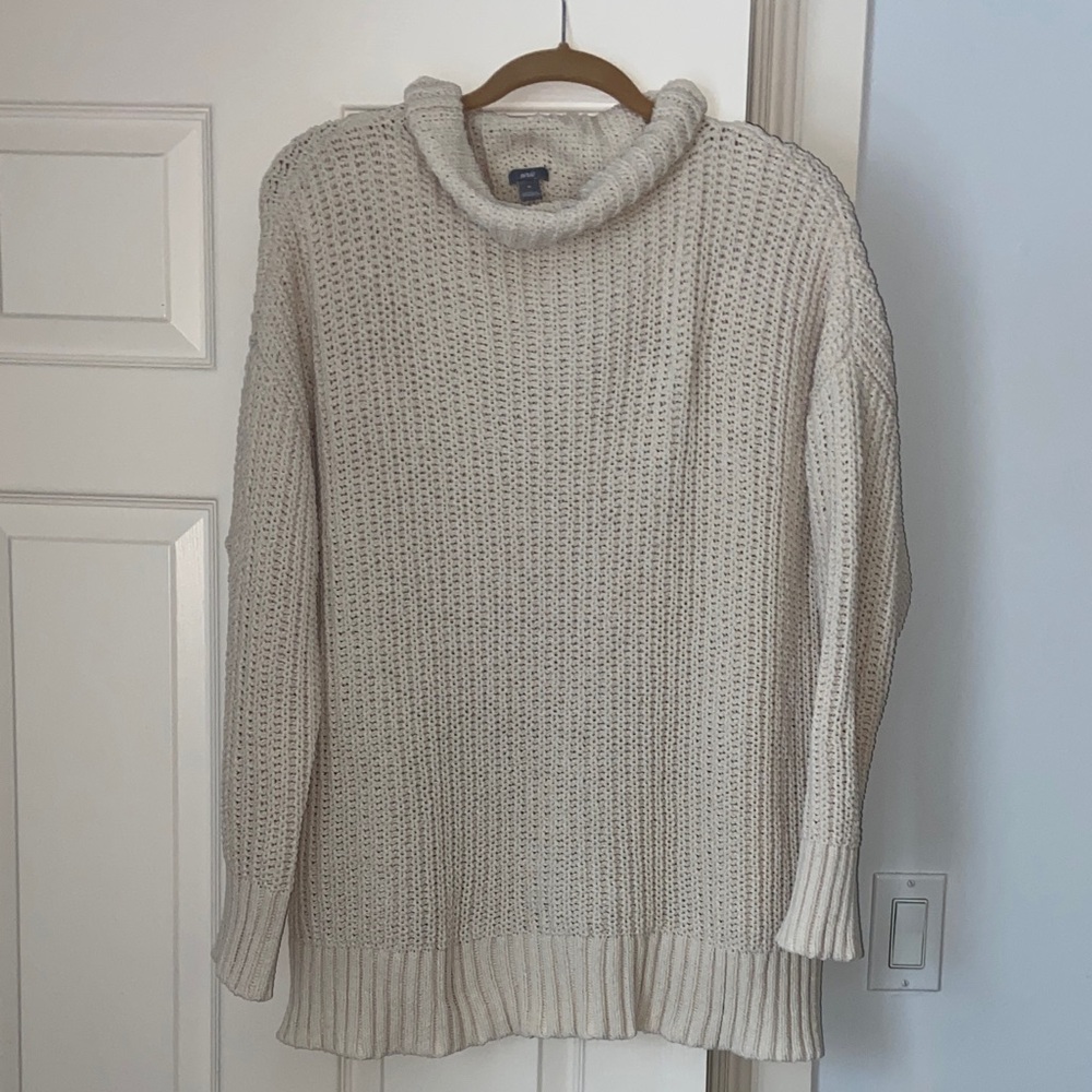 Aerie Cream Cowl Neck Sweater